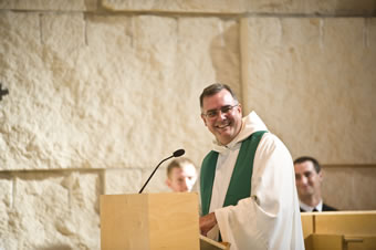 Fr. Paul preaching during Sunday Mass.