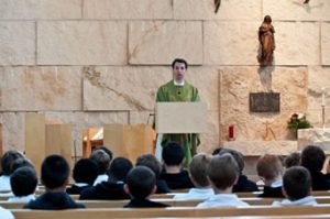 Fr. Joseph Delivers a homily at his Form's class Mass