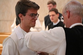 Br. Zechariah receives the habit of the novitiate.